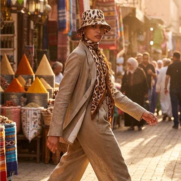 Moschino Accessories - Moschino Brown Leopard Bucket Hat